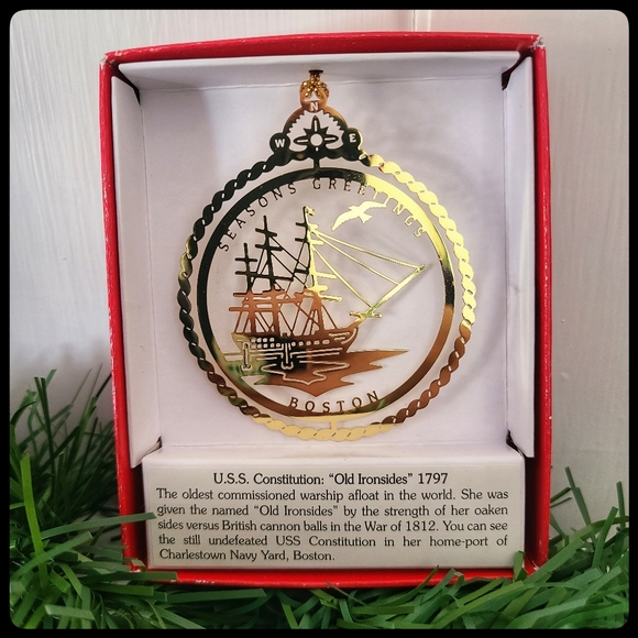 U.S.S. Constitution Brass Ornament - Picture 1 of 12